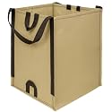DURASACK Heavy Duty Home and Yard Bags 48-Gallon Reusable Self-Standing Lawn and Leaf Bags Garbage Can with Reinforced Handles, Khaki, 3 Pack