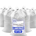 DURASACK Heavy Duty Sandbags with Ties, 14x26, Empty, White, 1000 Count