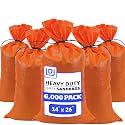 DURASACK Heavy Duty Sandbags with Ties, 14x26, Empty, Orange, 6000 Count