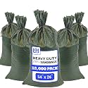 DURASACK Heavy Duty Sandbags with Ties, 14x26, Empty, Green, 18000 Count