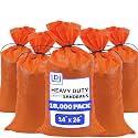 DURASACK Heavy Duty Sandbags with Ties, 14x26, Empty, Orange, 18000 Count