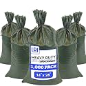 DURASACK Heavy Duty Sandbags with Ties, 14x26, Empty, Green, 1000 Count