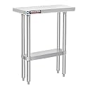 DuraSteel 30x12 Stainless Steel Work Table - NSF Commercial Prep Metal Table - Outdoor Pizza Oven Stand w/Under Shelf - Kitchen Island Laundry Utility Garage Microwave Stand Large Rolling Storage Cart
