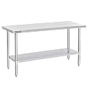 DuraSteel 30x72 Stainless Steel Work Table - NSF Commercial Prep Metal Table - Outdoor Pizza Oven Stand w/Under Shelf - Kitchen Island Laundry Utility Garage Microwave Stand Large Rolling Storage Cart