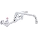 DuraSteel Commercial Sink Faucet - 8” Center Commercial Wall Mount Faucet Kitchen w/ 8 Inch Swivel Spout - Lever Handle - Industrial Restaurant Kitchen Utility Prep 3 Compartment Sink Mounted Faucets