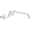 DuraSteel Commercial Sink Faucet - NSF No Lead 8” Center Commercial Wall Mount Faucet Kitchen with 12 Inch Swivel Spout - Lever Handle - Industrial Restaurant Kitchen Utility Prep Sink Mounted Faucets