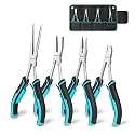 DURATECH 4PCS Long Reach Pliers Set with Pouch, Mini Extra Long Pliers Set