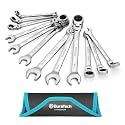 DURATECH Flex-Head Ratcheting Wrench Set, Metric, 12-piece, 8-19mm