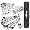 DURATECH Flex Head Ratcheting Wrench Set, 22-piece, Metric &amp; SAE
