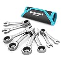DURATECH Stubby Ratcheting Combination Wrench Set, Metric, 8-piece