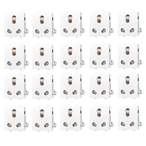 dlite 616a 6 pin modular electrical multi socket with shutter white colourpolycarbonate body heavy dutysuitable for home amp office use pack of 20