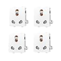 Dlite 6/16A 6 Pin Modular Electrical Multi Socket With Shutter, White Colour,Polycarbonate Body, Heavy Duty,Suitable for Home &amp; Office Use (Pack of 4)