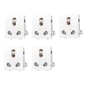 Dlite 6/16A 6 Pin Modular Electrical Multi Socket With Shutter, White Colour,Polycarbonate Body, Heavy Duty,Suitable for Home &amp; Office Use (Pack of 5)