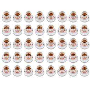 dlite polycarbonate modern b22 wall bulb holder socket  2 amp capacity  220-240 volt  brass quality  indoor outdoor use white pack of 40