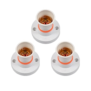 dlite polycarbonate modern b22 wall bulb holder socket  isi marked  2 amp capacity  220-240 volt  brass quality  indoor outdoor use white pack of 3