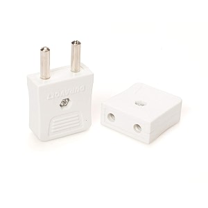 polycarbonate 2-pin malefemale plug top  white  compact size 4x3x1 cm  durable electrical connector  pack of 20 for home office amp diy use
