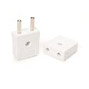 Polycarbonate 2-Pin Male/Female Plug Top – White | Compact Size (4x3x1 cm) | Durable Electrical Connector | Pack of 20 for Home, Office & DIY Use