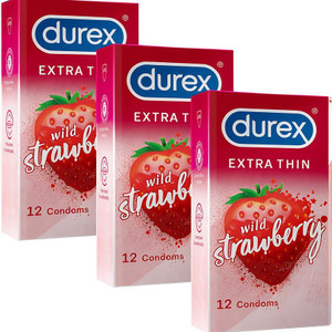 durex extra thin strawberry flavoured simulation women natural rubber latex for men condom