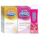 Pleasure Packs (Durex Extra Dots 10s, Extra Ribbed 10s, Extra Dots 10s, Extra Ribbed 10s, Cherry 50 ml)
