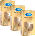 DUREX Real Feel Condom, For Men, Ultra Thin, Non latex, Natural Skin Like Feeling� Condom