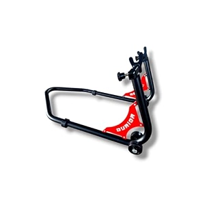 durior universal paddock stand suitable for all the bikes withstand upto 250kg spool type black with red logo