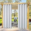 Duronet - Waterproof &amp; Sun Blockage Top &amp; Bottom Eyelete Outdoor Curtains (Sky Blue, 4.5 X 7 Feet, Polyester), Pack of 2