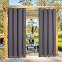 Duronet - Waterproof &amp; Sun Blockage Top &amp; Bottom Eyelete Outdoor Curtains(Color - Grey, Size - 4.5 X 9 Feet) (Pack of 1 Pcs)