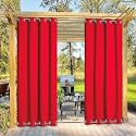 Duronet - Waterproof &amp; Sun Blockage Top &amp; Bottom Eyelete Outdoor Curtains(Color - Red, Size - 4.5 X 7.5 Feet) (Pack of 1 Pcs)