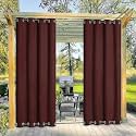 Duronet - Waterproof &amp; Sun Blockage Top &amp; Bottom Eyelete Outdoor Curtains(Color - Coffee, Size - 4.5 X 7.5 Feet) (Pack of 2Pcs)