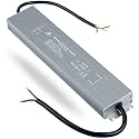 DUSKTEC Slim LED Transformer 12V 200W, IP67 LED Driver 16.67A Power Supply, AC 240V to 12V DC Waterproof Constant Voltage Adapter for Outdoor LED Bulbs Strip Lights