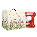Dust Cover for Kitchen Aid Stand Mixer Cover Washable Appliance Cover Tulip Butterfly Kitchen Small Appliance Cover for 6-8 Quart Mixers Decor Dust Protection Food Processor Cover