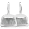 Dust pan Mini Dustpan and Brush Set, Small Broom, Hand Broom, Gray, 2-Pack