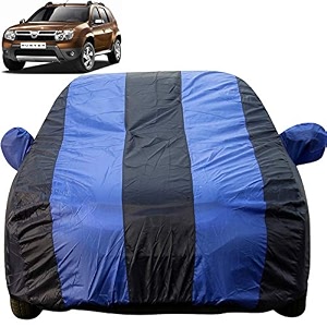 duster dustproof car cover with mirror pockets royal blue stripes taffeta polystertriple stitched compatible with renaults duster car cover 2012 to 2020 duster car accessories