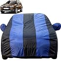 Duster Dustproof Car Cover with Mirror Pockets, Royal Blue Stripes, Taffeta Polyster,Triple Stitched, Compatible with Renaults Duster Car Cover (2012 to 2020), Duster Car Accessories