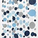 Dusty Blue Party Decorations Navy Blue Circle Dots Garland Gray Blue Hanging Paper Polka Dot Streamer for Wedding Shower Engagement Bridal Shower Birthday Graduation Nautical Themed Party Supplies