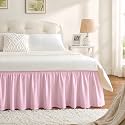 Dusty Pink Bed Skirt Full Size 15" Drop, Elastic Wrap Around Bedskirt