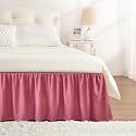 Dusty Red Bed Skirt King Size 15" Drop, Elastic Wrap Around Bedskirt