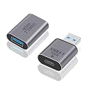 Duttek 10Gbps USB C to USB A Male Adapter and USB C Female to USB A Female Adapter (USB 3.1 Type C Gen2), Bi-Directional Support Data Sync &amp; Charging for PC, Laptop, Phone 2 Style
