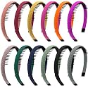 Duufin 12 Pcs Headbands with Teeth Non Slip Teeth Headbands for Girls Women