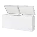 DUURA Chest Freezer Sub Zero Commercial Freezer with Split Top Double Locking Lids, Indoor or Outdoor Ready for Garage, Basement, Restaurant, Cafe, 23.6 Cu. Ft., White