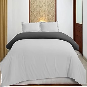 high thread count premium egyptian cotton 1000 tc king size duvet cover 1 piece duvet cover elegant white and dark grey solid color