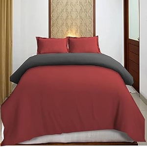 high thread count premium egyptian cotton 1000 tc 80x80 inch size duvet cover 1 piece duvet cover elegant burgundy and dark grey solid color