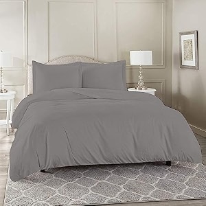 high thread count premium egyptian cotton 1000 tc single size 1 piece duvet cover elegant light grey solid color duvet cover
