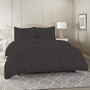 high thread count premium egyptian cotton 1000 tc 80x80 inch size duvet cover 1 piece duvet cover elegant dark grey solid color
