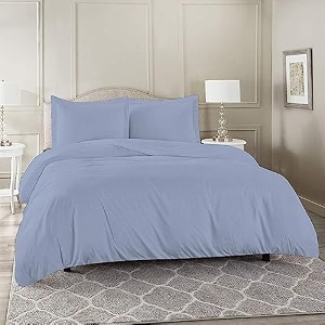 high thread count premium egyptian cotton 1000 tc 80x80 inch size duvet cover 1 piece duvet cover elegant light blue solid color