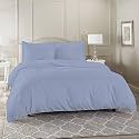 High Thread Count Premium Egyptian Cotton 1000 TC Queen Size 1 Piece Duvet Cover Elegant Light Blue Solid Color Duvet Cover