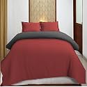 High Thread Count Premium Egyptian Cotton 1000 TC King Size Duvet Cover 1 Piece Duvet Cover Elegant Burgundy and Dark Grey Solid Color