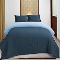 High Thread Count Premium Egyptian Cotton 1000 TC 90x95 Inch Size Duvet Cover 1 Piece Duvet Cover Elegant Navy Blue and Light Blue Solid Color