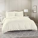 High Thread Count Premium Egyptian Cotton 1000 TC Queen Size 1 Piece Duvet Cover Elegant Ivory Solid Color Duvet Cover