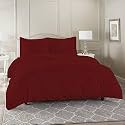 High Thread Count Premium Egyptian Cotton 1000 TC Queen Size 1 Piece Duvet Cover Elegant Burgundy Solid Color Duvet Cover